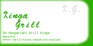 kinga grill business card